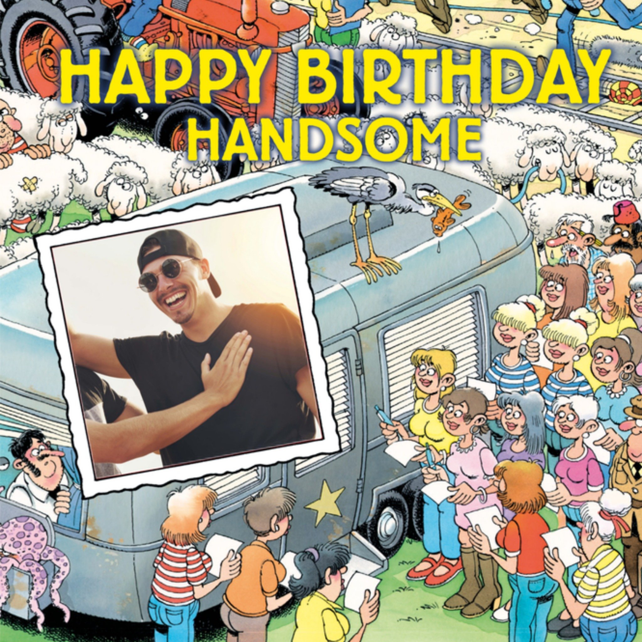 Humor Illustratie Man Vierkante Kaart Jan van Haasteren