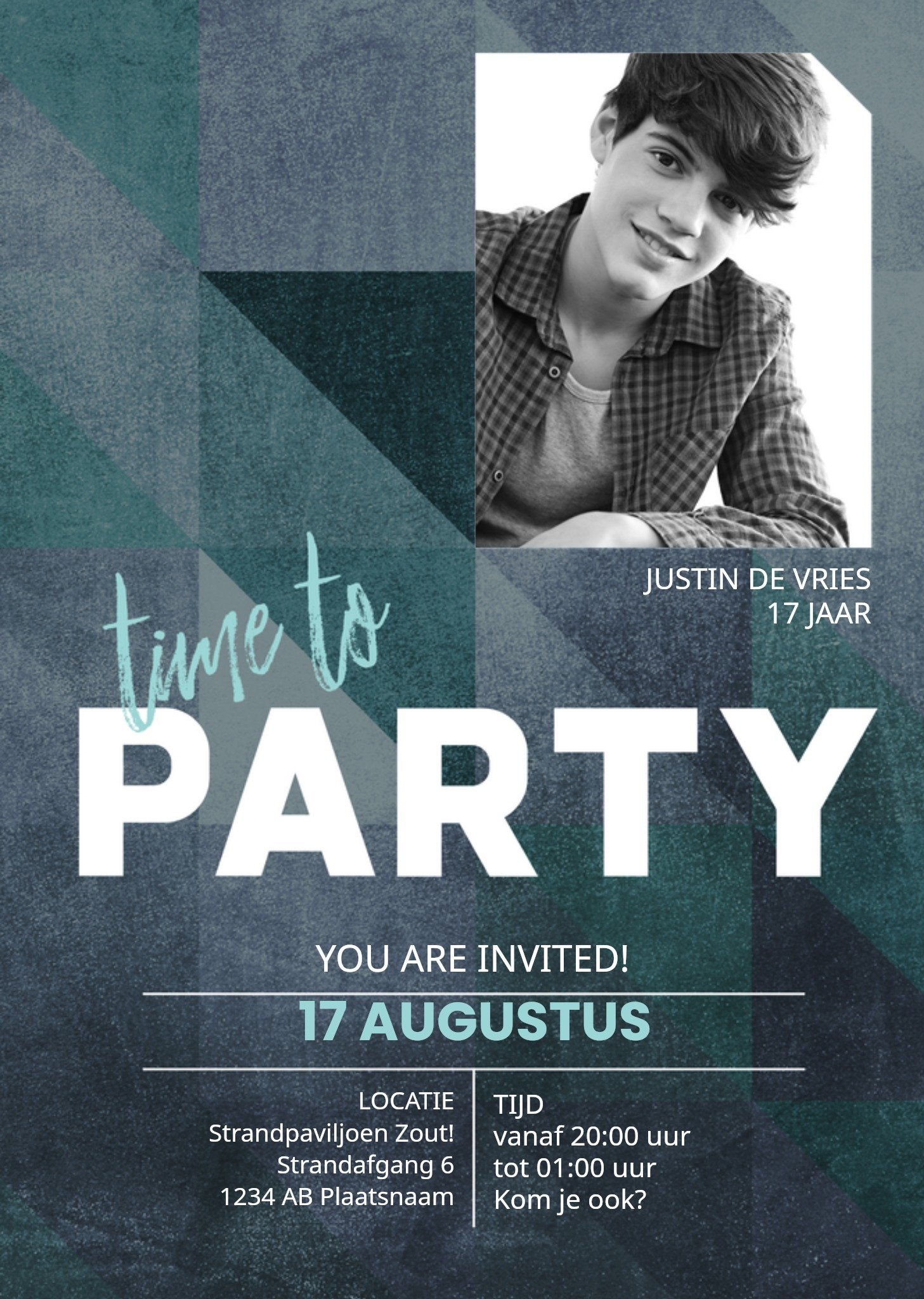 Luckz Tienerfeest uitnodiging jongen Standard Card