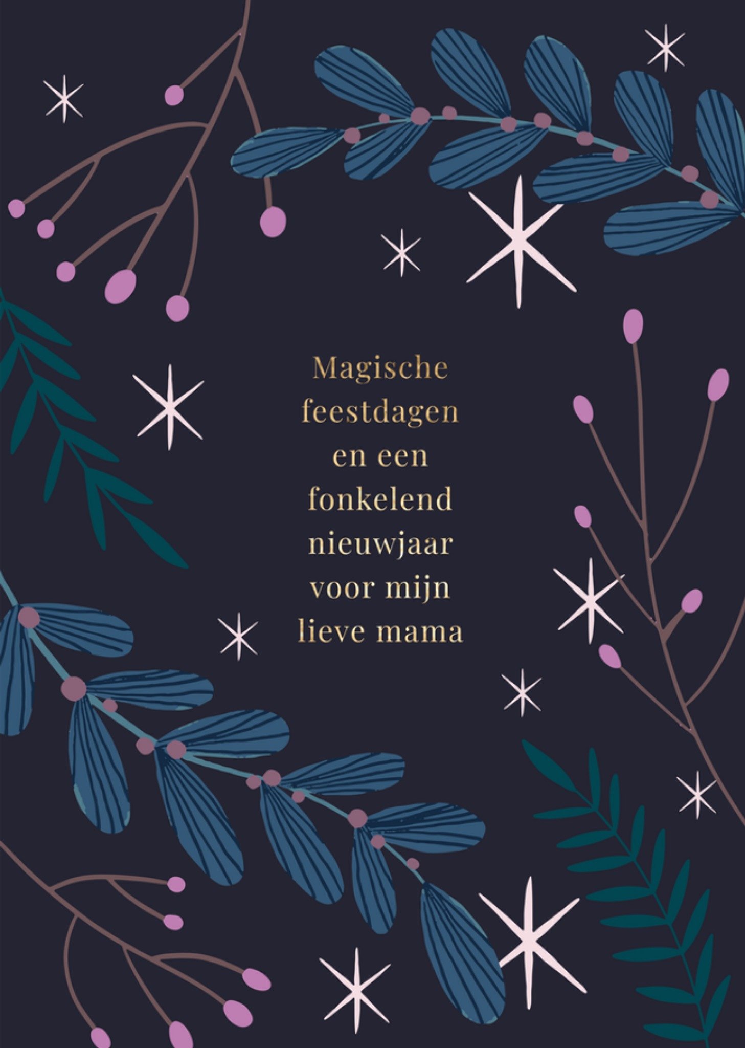 Nieuwjaarskaart Magisch en fonkelend Mama Greetz