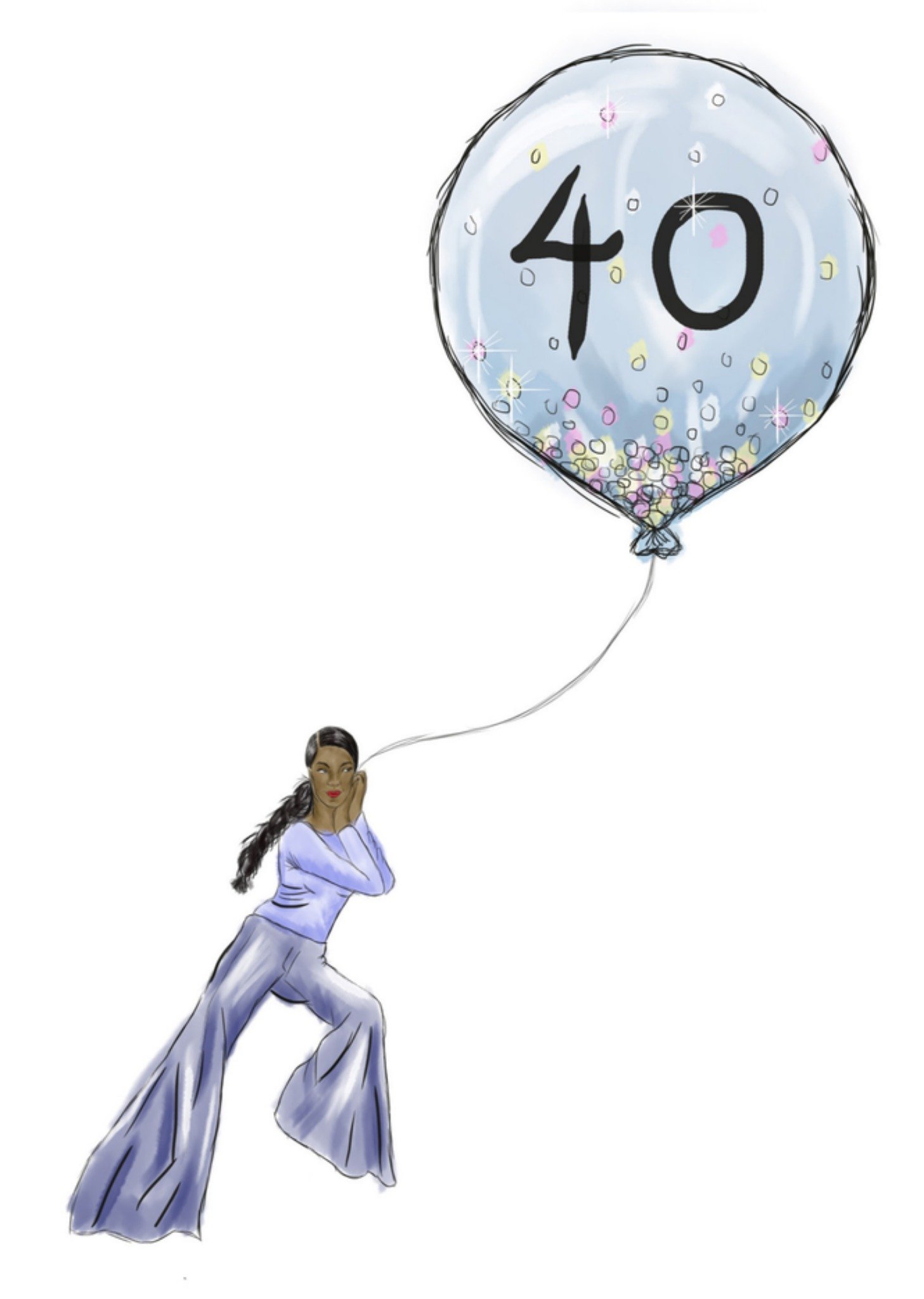 Verjaardagskaart illustratie. Kaart Kitsch Noir