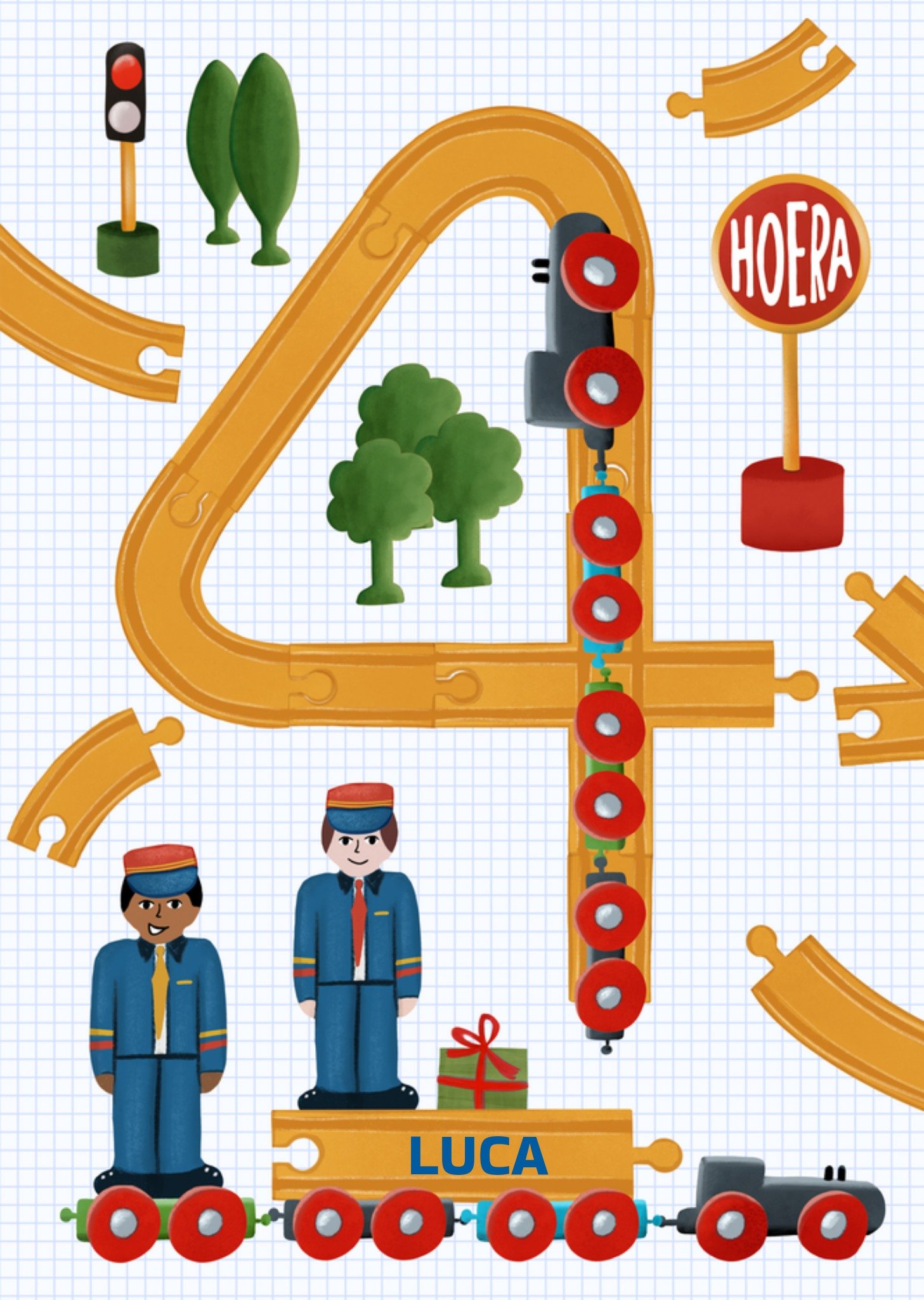 Verjaardagskaart 4 Hoera Kaart Fishuals