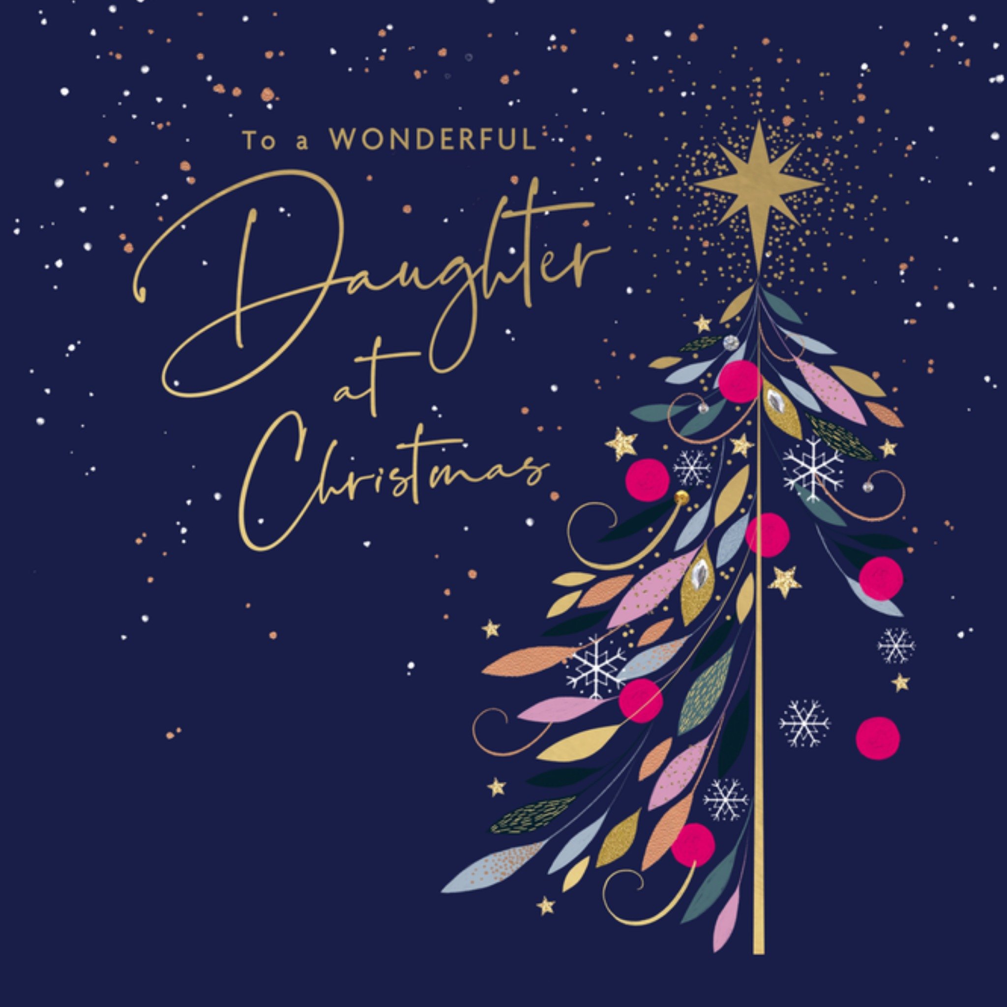 Greetz Kerstkaart To a wonderful daughter Vierkant