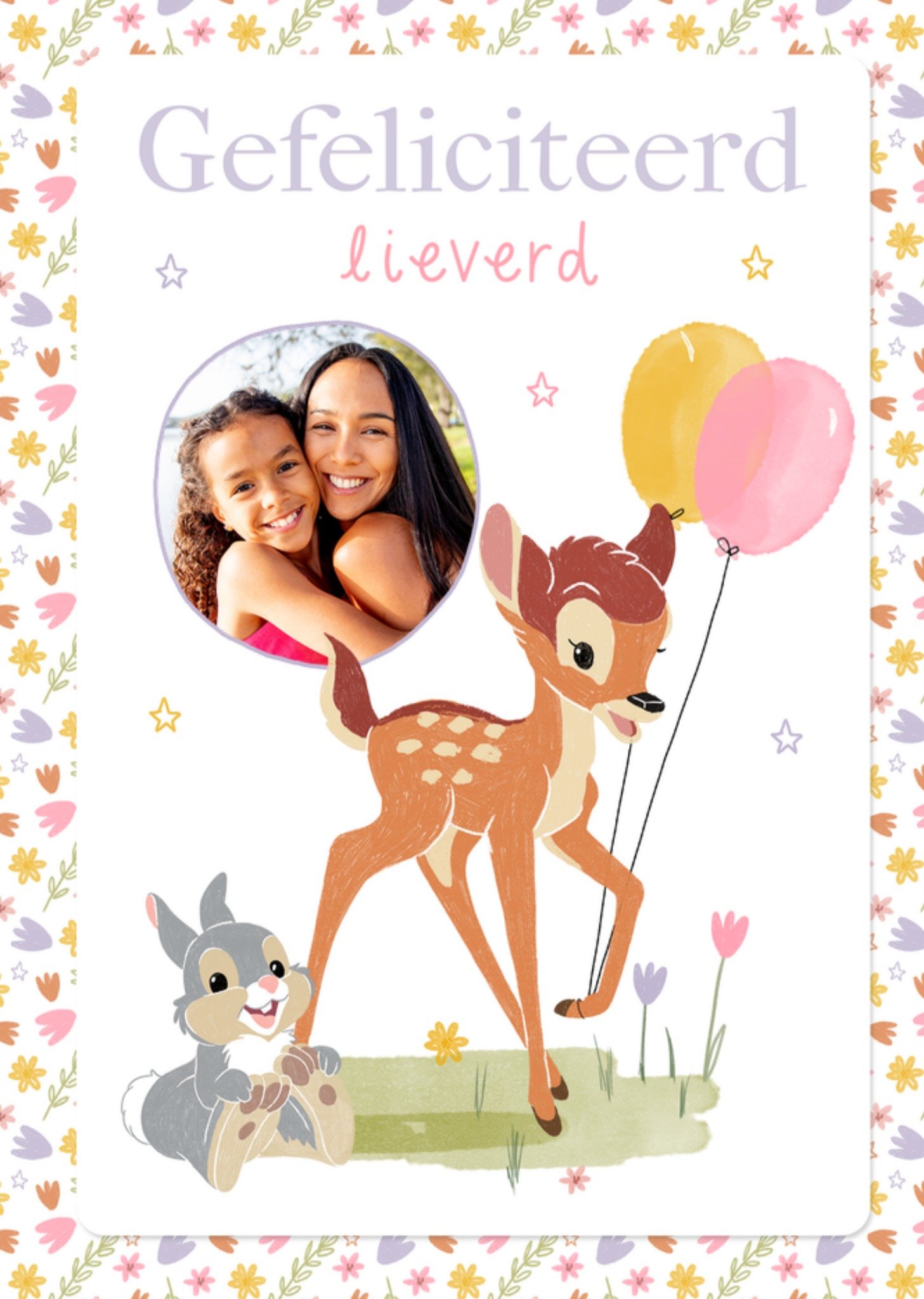 Verjaardagskaart Bambi Met foto Kaart Disney