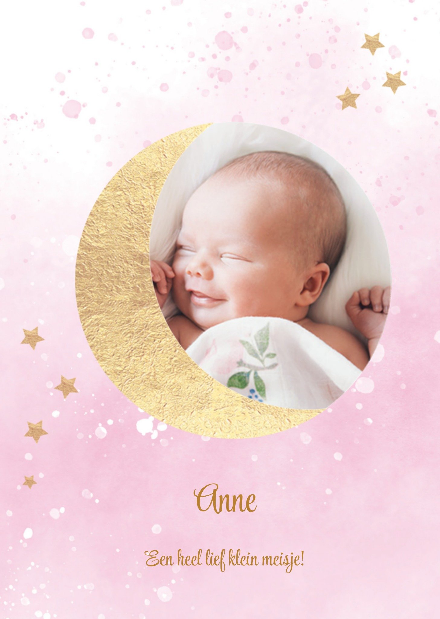 Geboortekaart fotokaart met naam Kaart Tsjip