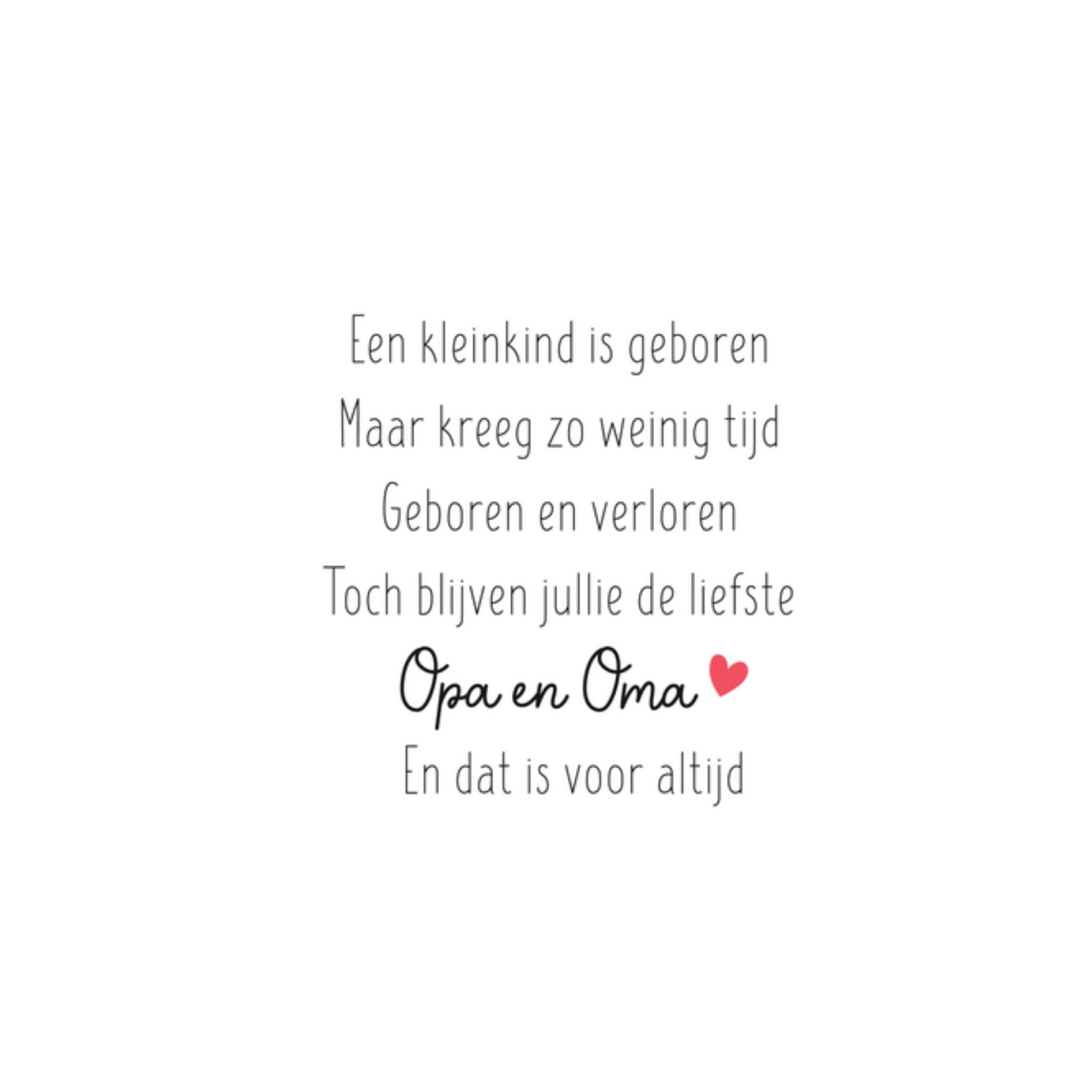 Kleine Vlindervoetjes Condoleancekaart opa oma Vierkant