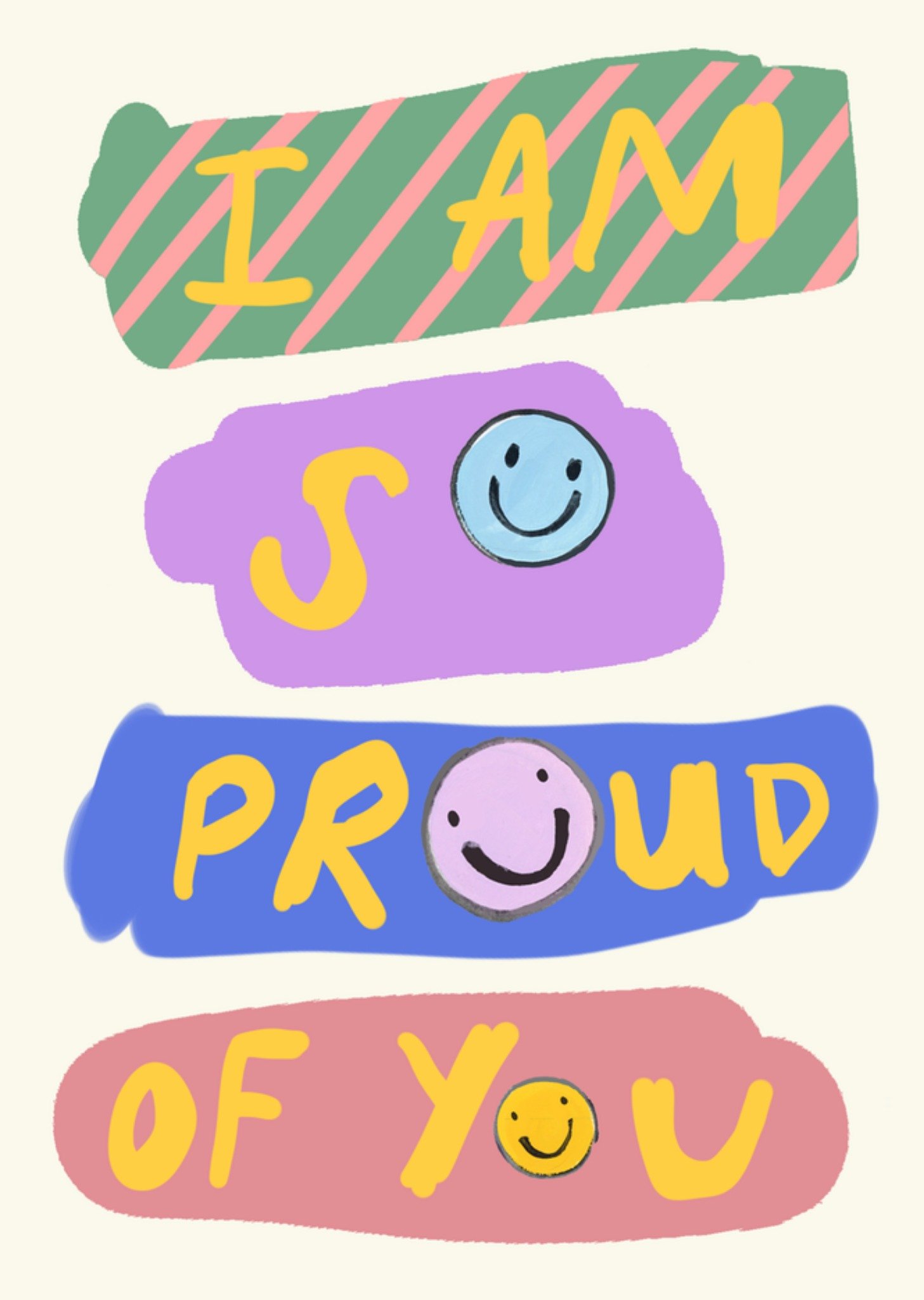 Greetz Eleanor Bowmer Complimenten kaart I am so proud of you Standard Card