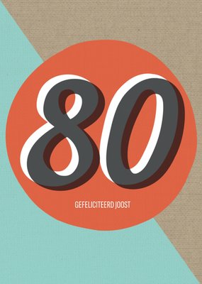 Grafisch Typografisch 80e Verjaardag Kaart