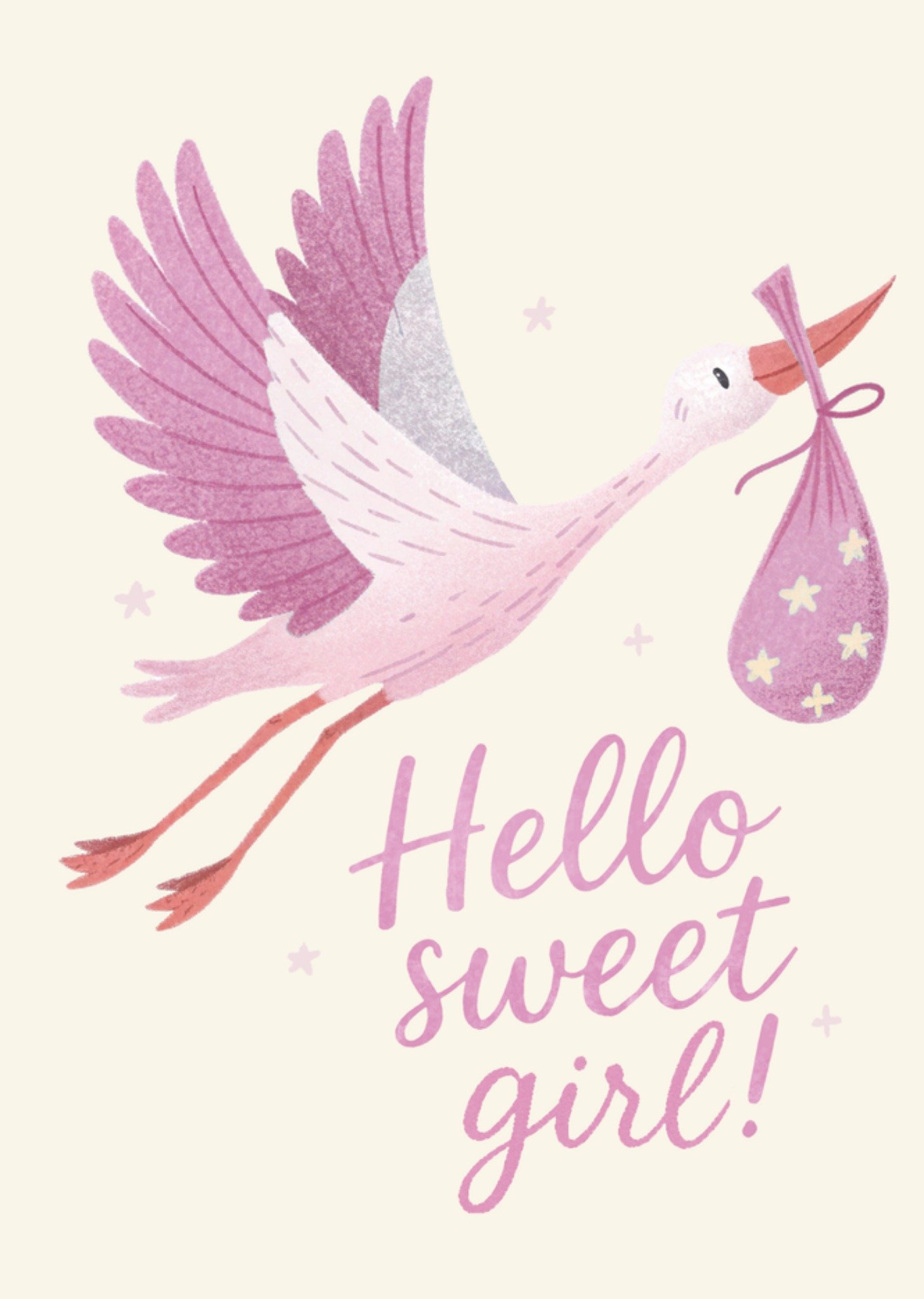 Geboortekaart Hello Sweet Girl Kaart Greetz