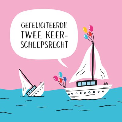 Greetz | Geslaagd kaart | Twee keer scheepsrecht