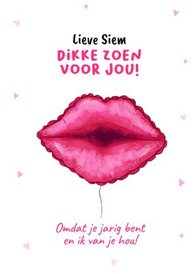 Liefs Jansje | Verjaardagskaart | Dikke zoen voor jou