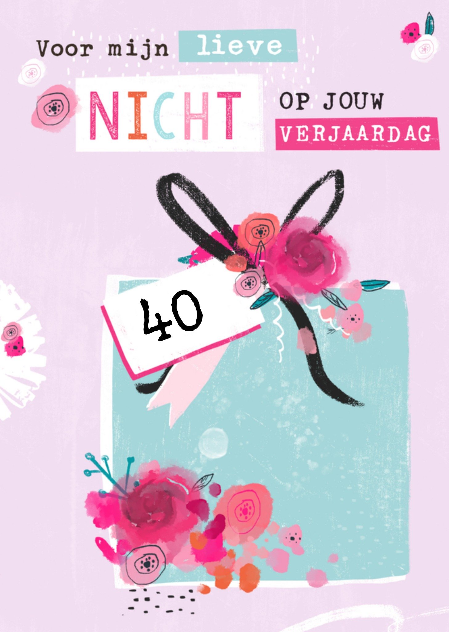 Verjaardagskaart Cadeau met bloemen Kaart Greetz