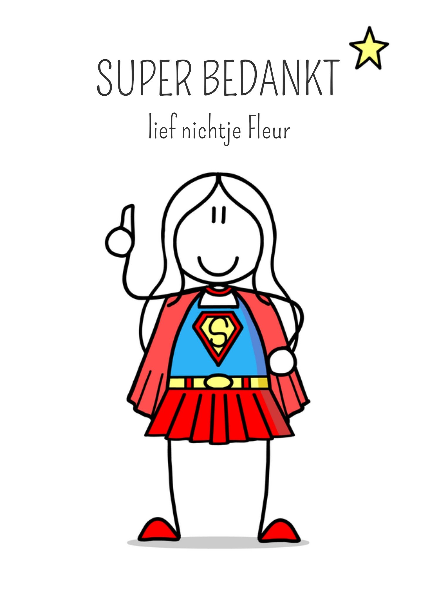 Bedanktkaart Nichtje Kaart YH Tekent