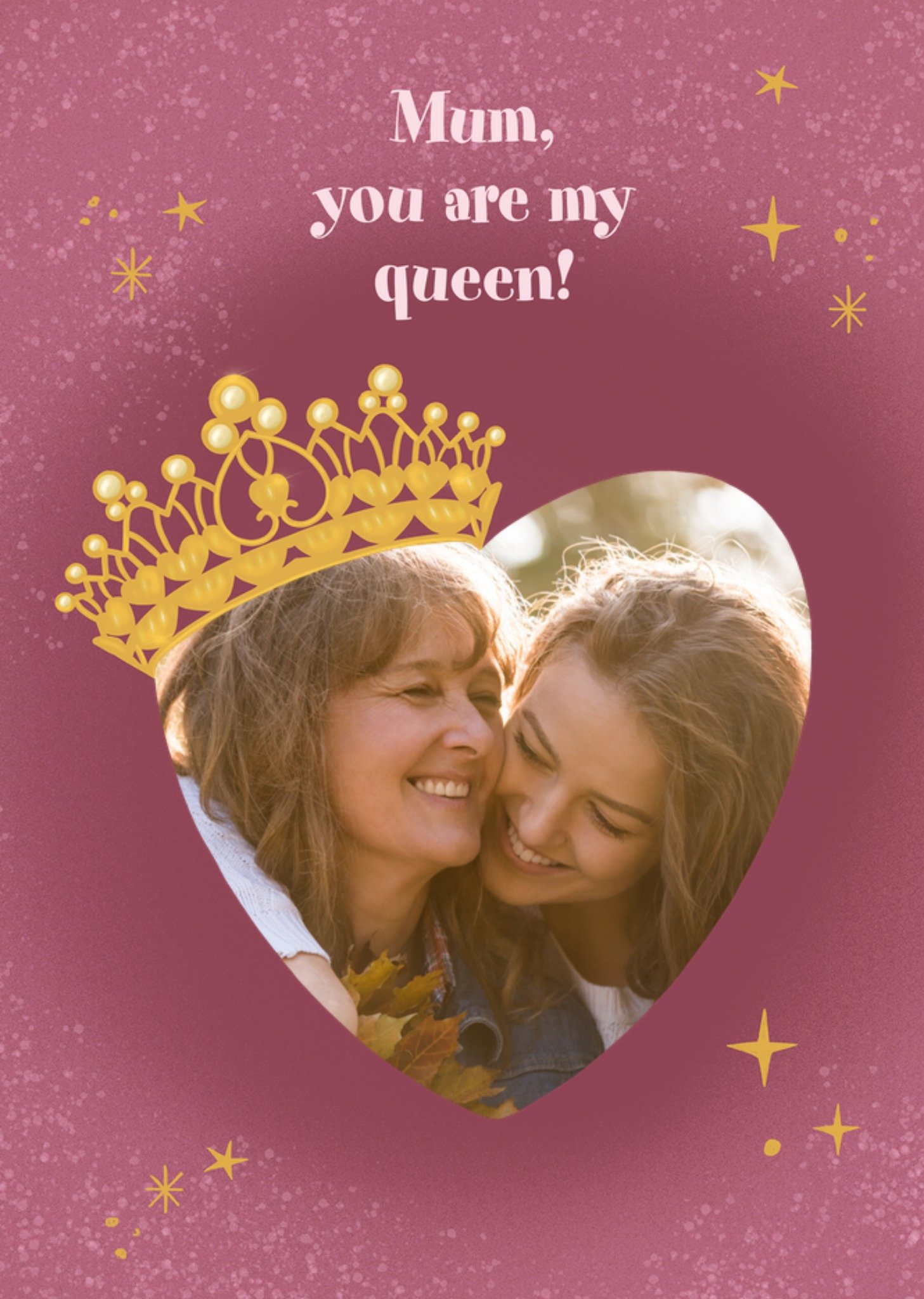 Tsjip Moederdagkaart Kroon En Hartvormige Uitsnede Aanpasbare foto Greetz