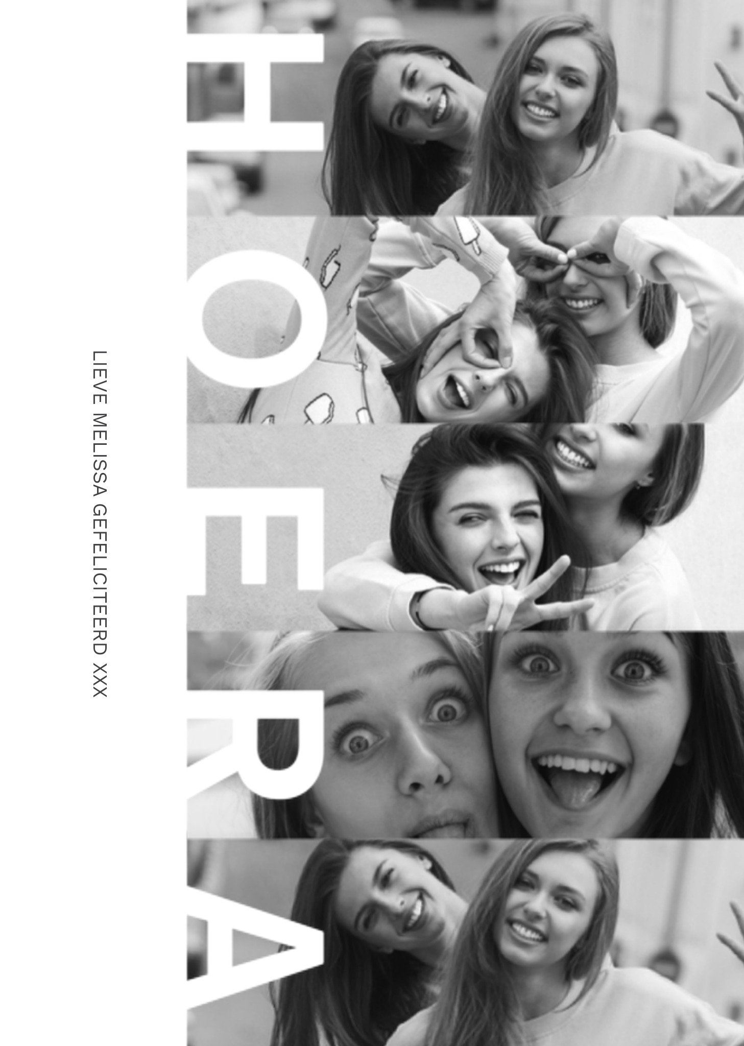Greetz Verjaardagskaart Met fotos Collage Hoera Standard Card