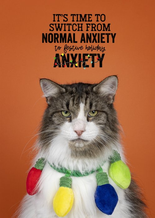Catchy Images | Kerstkaart | Kat | Anxiety