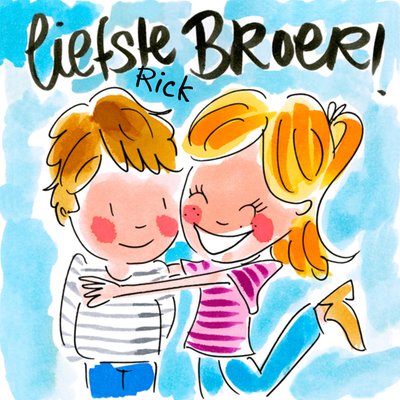Liefste Broer Geïllustreerde Knuffel Kaart
