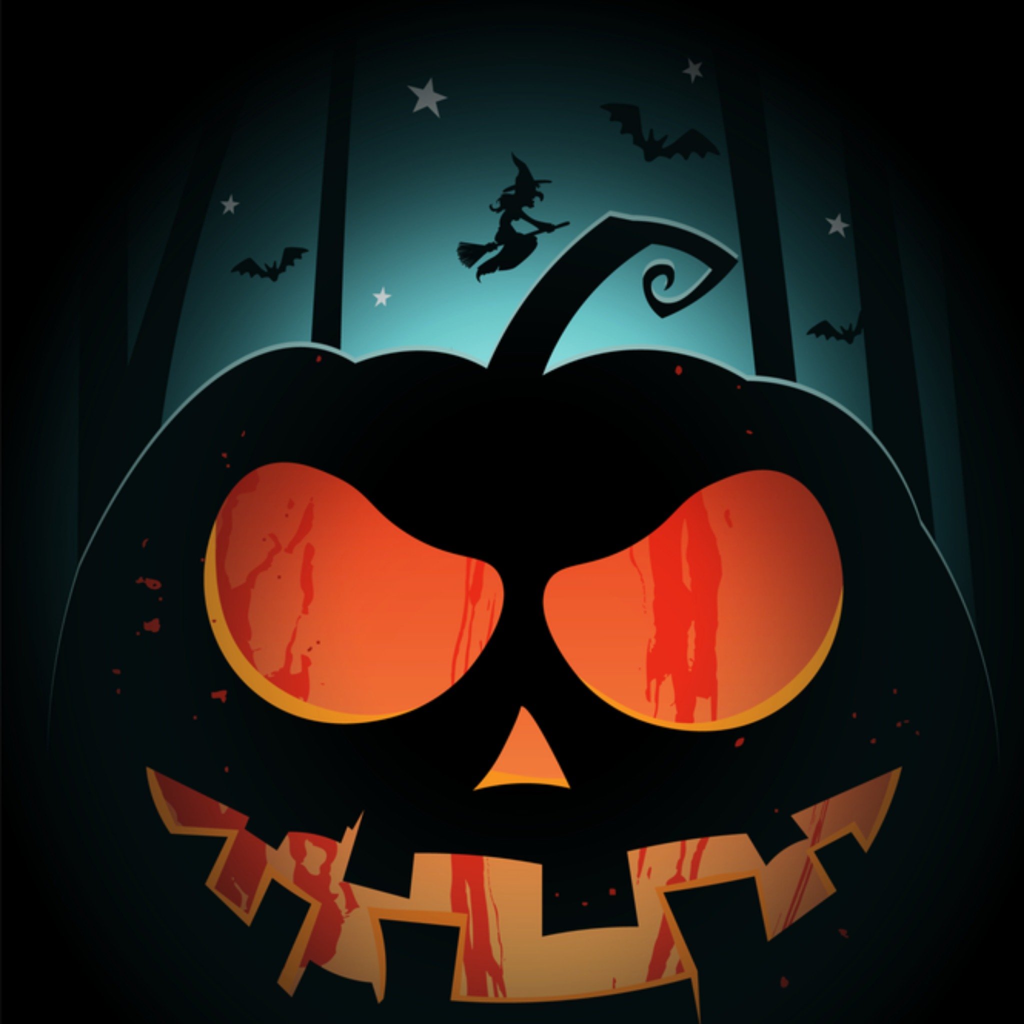 Greetz Halloweenkaart Pompoen Griezelig Vierkant