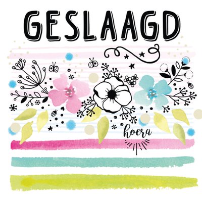 Paperclip | Geslaagd kaart | Bloemen