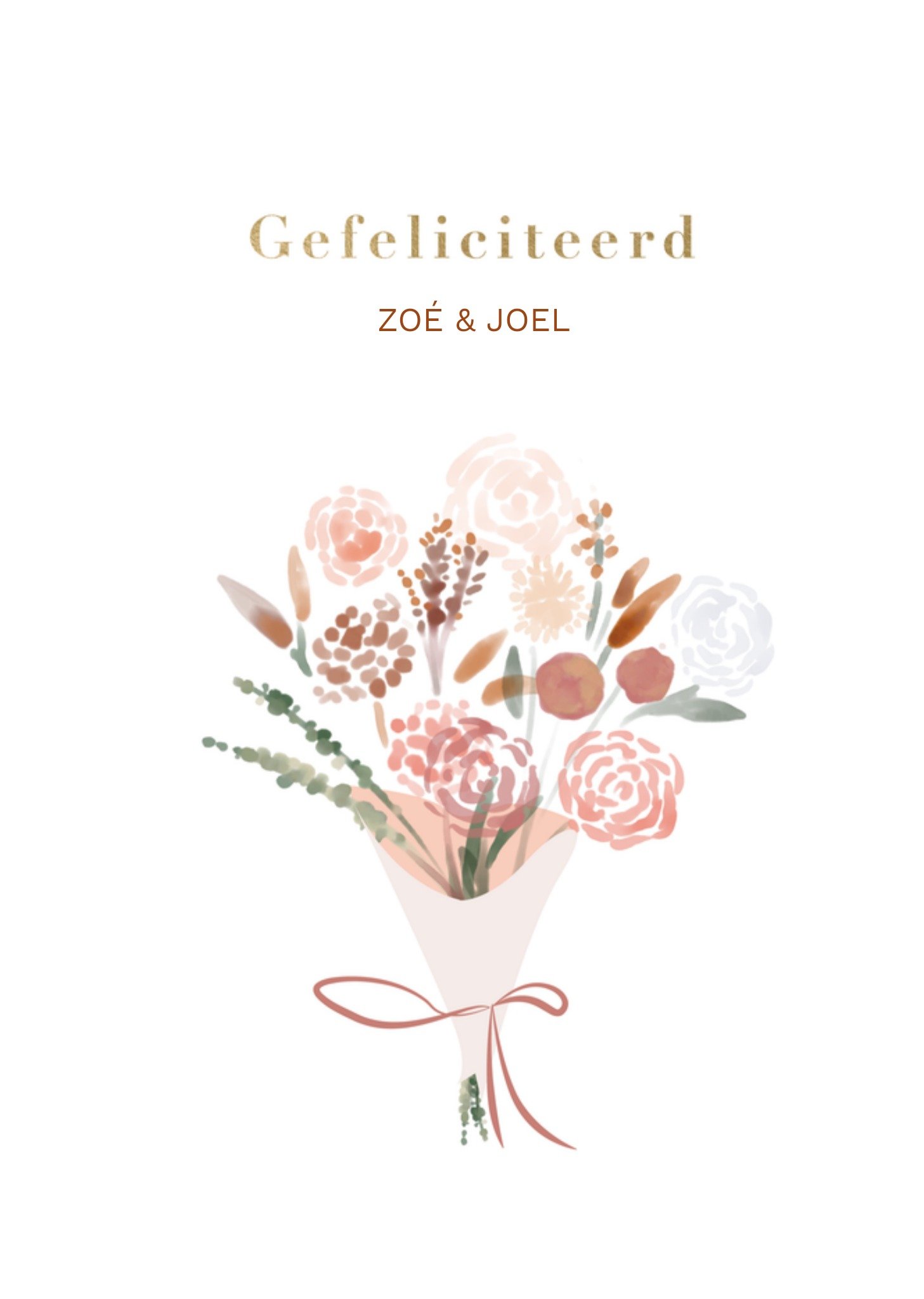 Greetz Huwelijkskaart Bloemen Aquarel illustratie Standard Card
