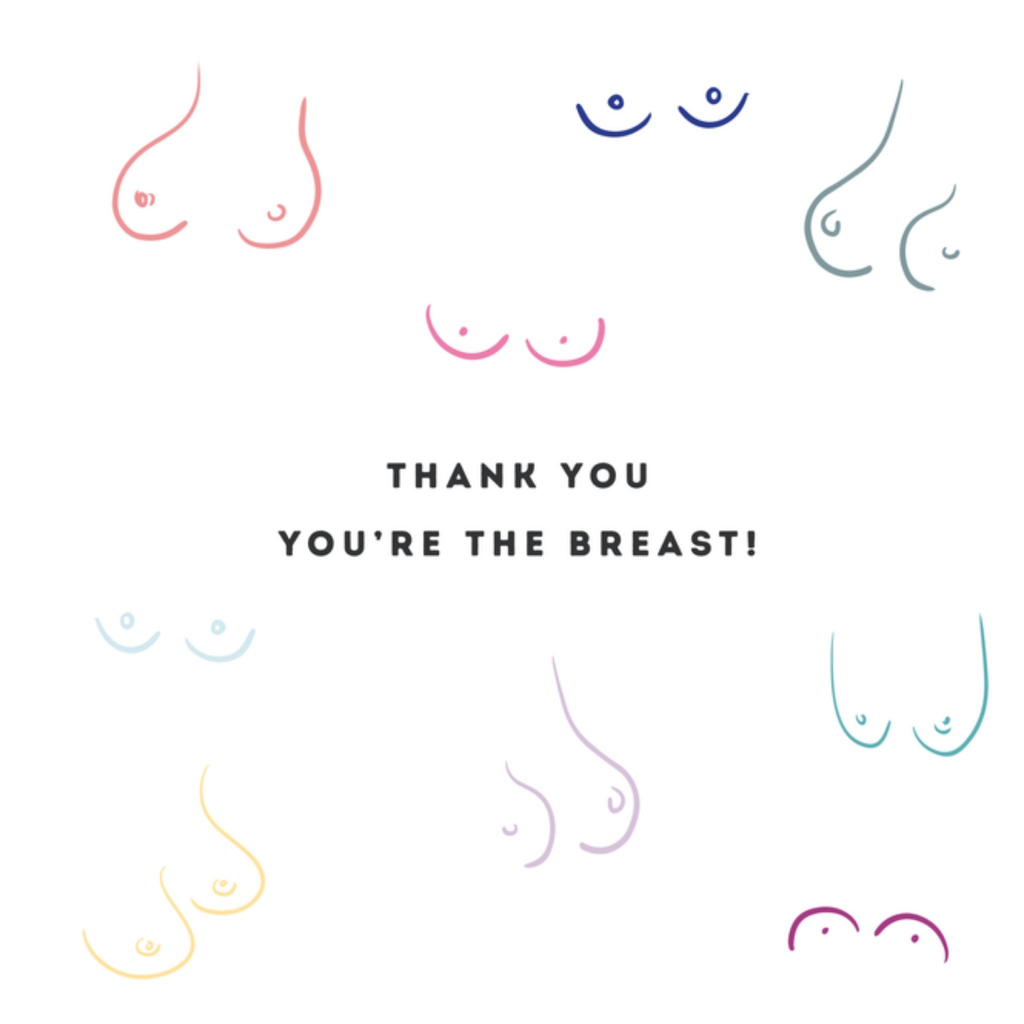 Greetz Bedankkaart tits funny Vierkant