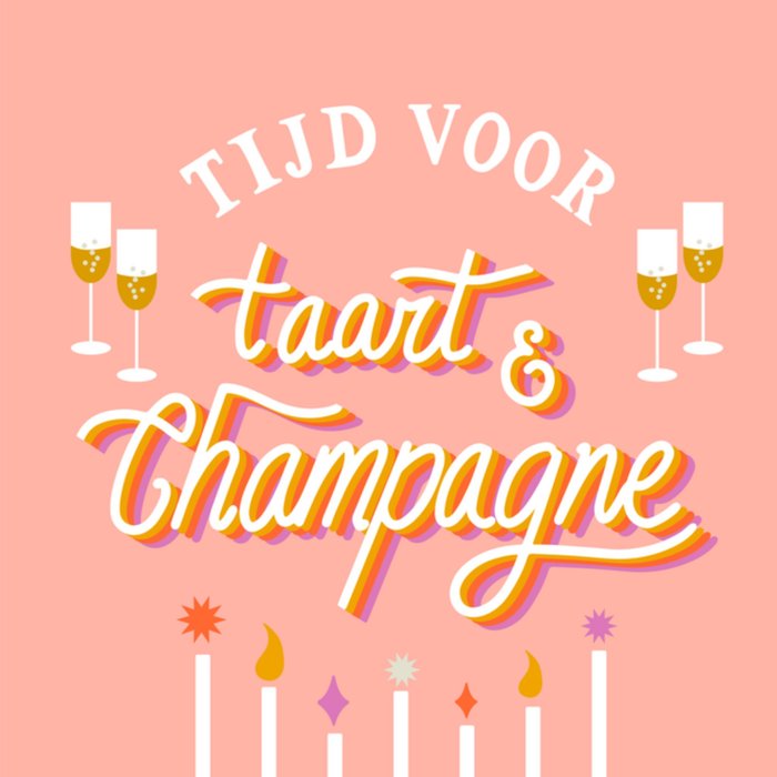 Greetz | Verjaardagskaart | taart en champagne
