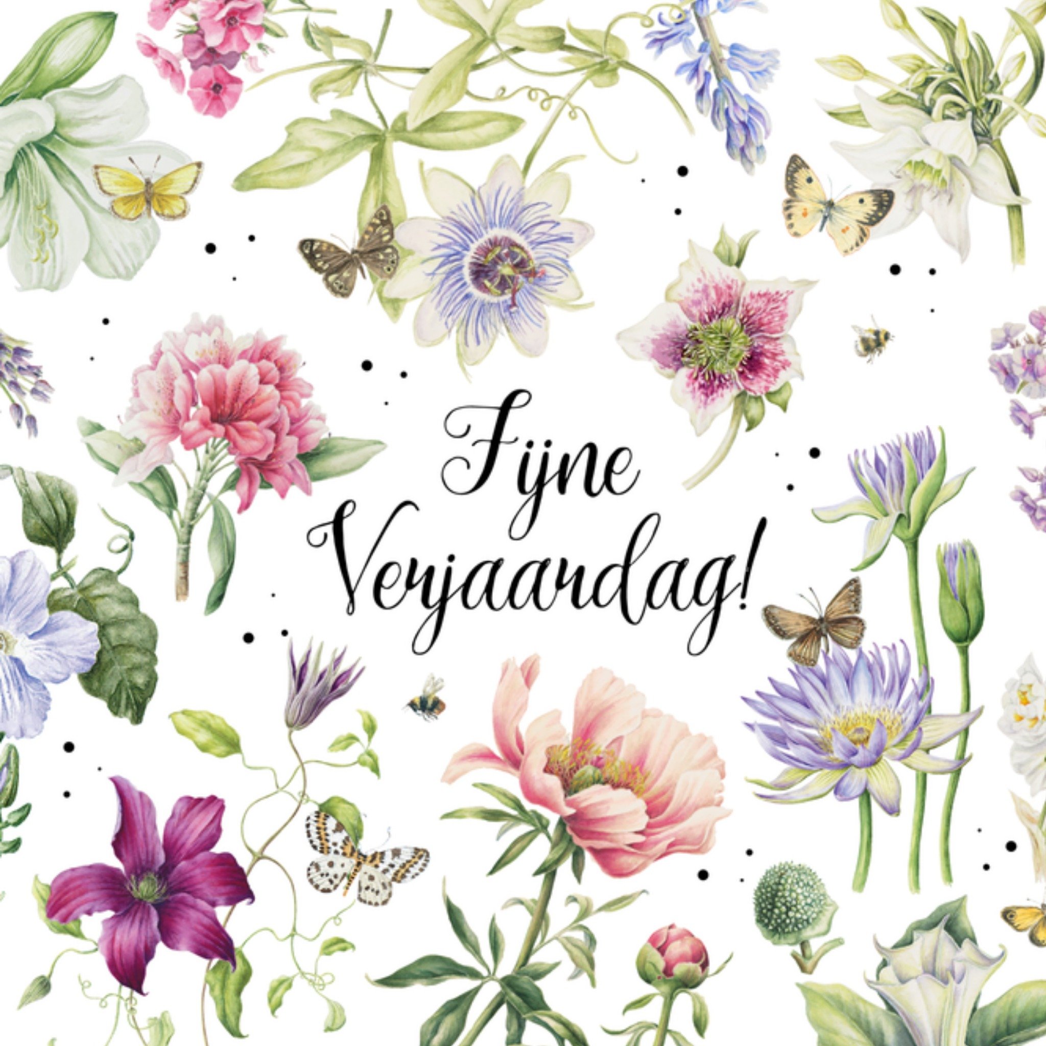 Verjaardagskaart Bloemen Vierkante Kaart Janneke Brinkman