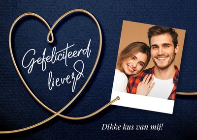 Gouden Hart Foto Upload Gefeliciteerd Kaart