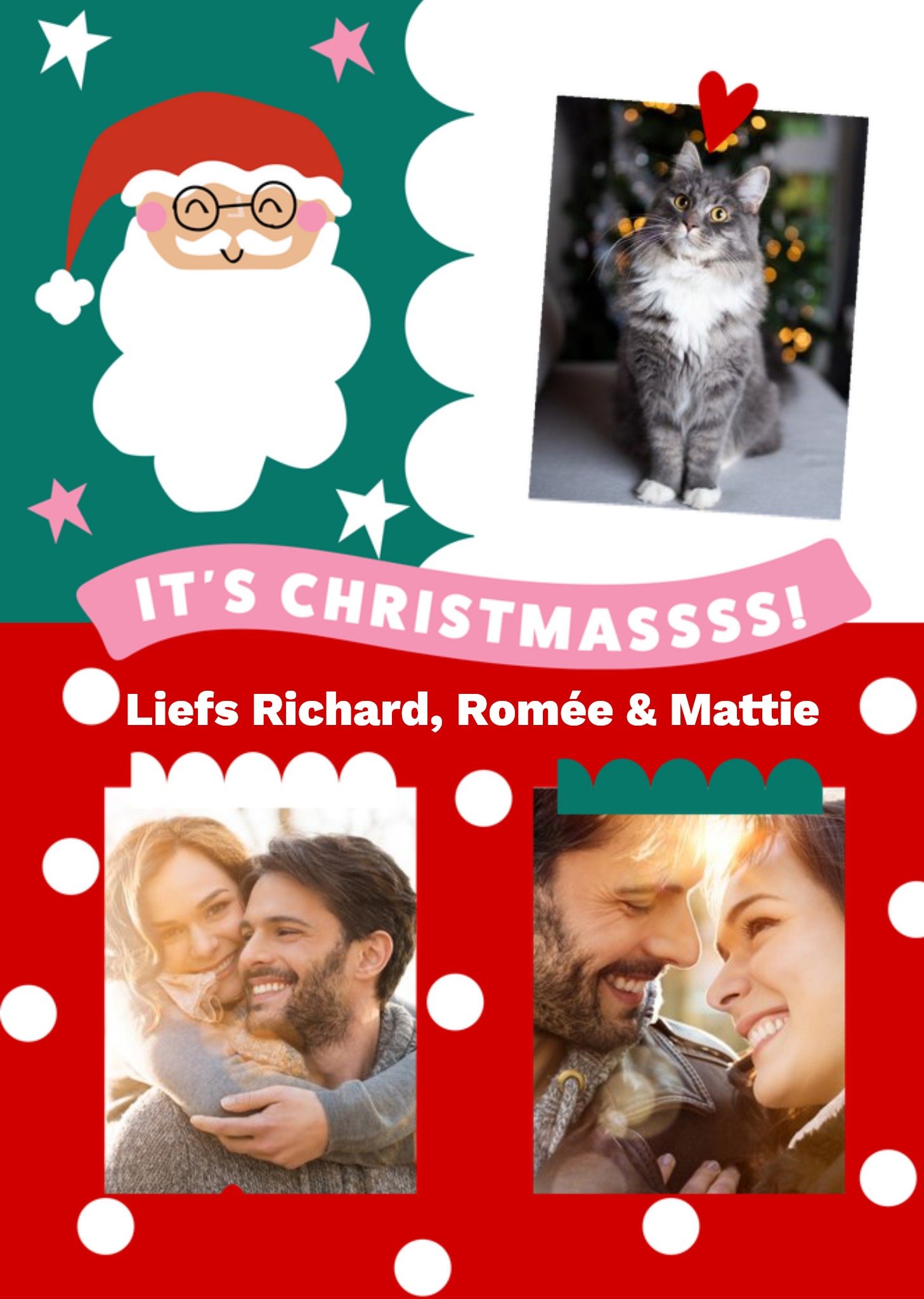 Greetz Kerstkaart Kerstman Met fotos Standard Card