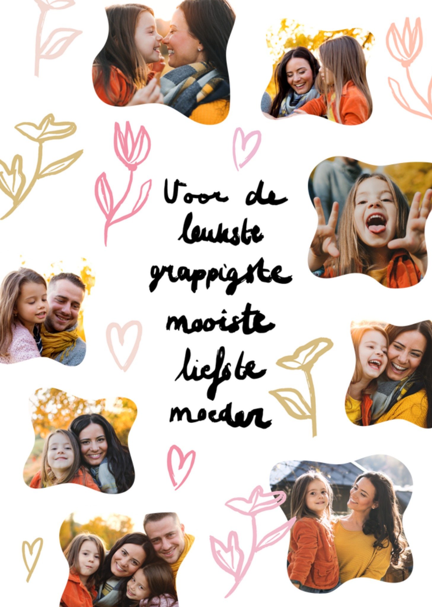 Moederdagkaart Voor de leukste grappigste mooiste liefste moeder Fotokaart Kaart Greetz