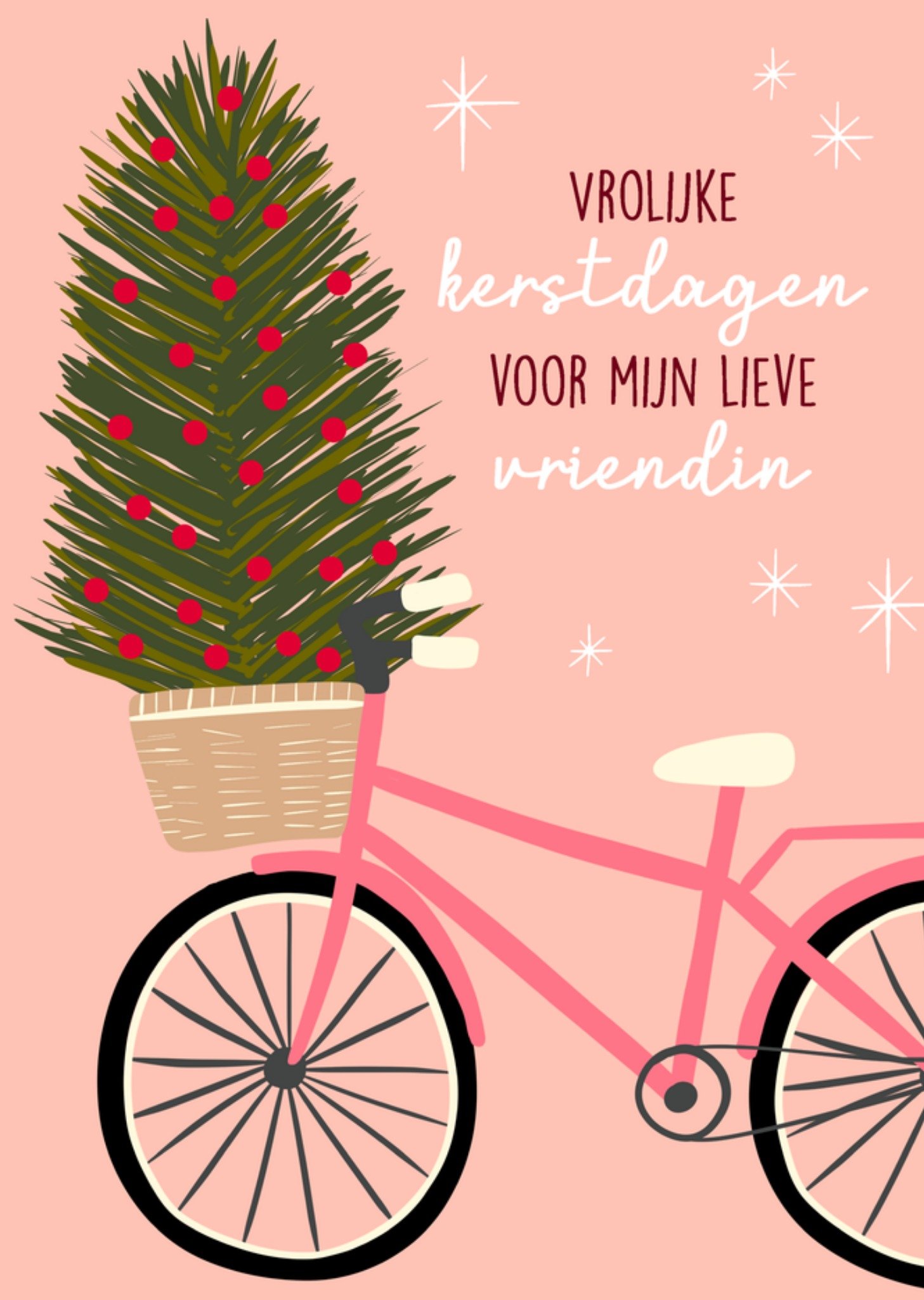 Kerstkaart Fiets Lieve Vriendin Greetz