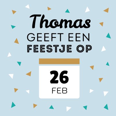 Driehoek Patroon Typografisch Kalender Feestje Kaart