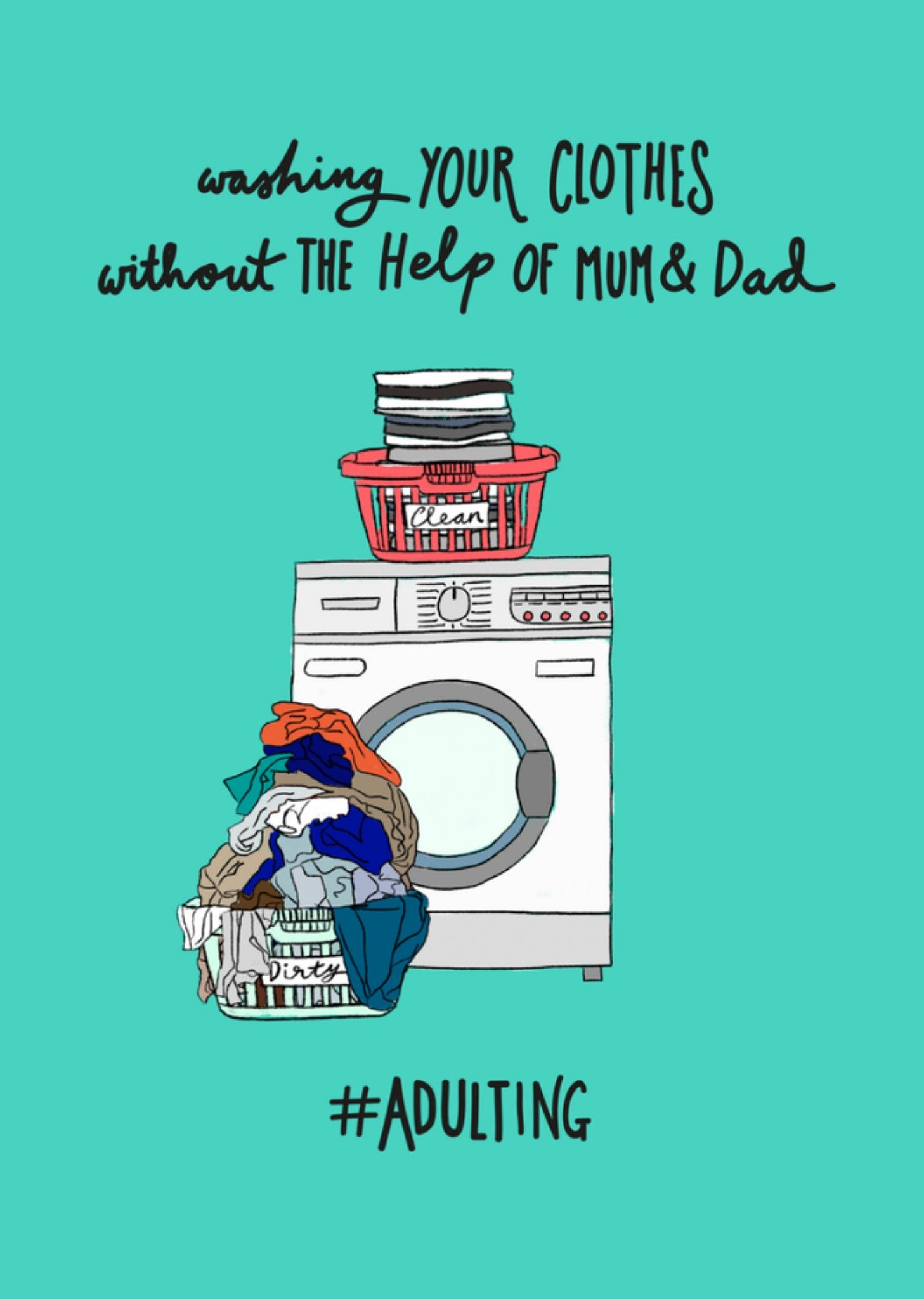 Verjaardagskaart wasmachine grappig Greetz