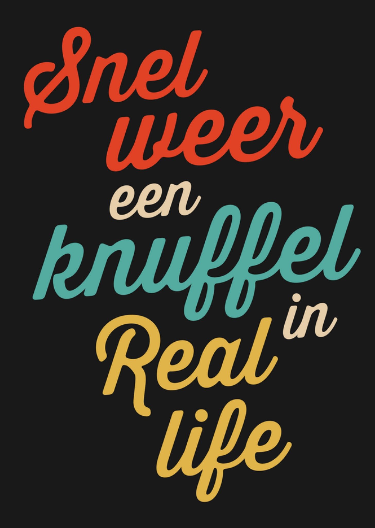 Vaderdagkaart Sneel weer een knuffel Kaart Greetz