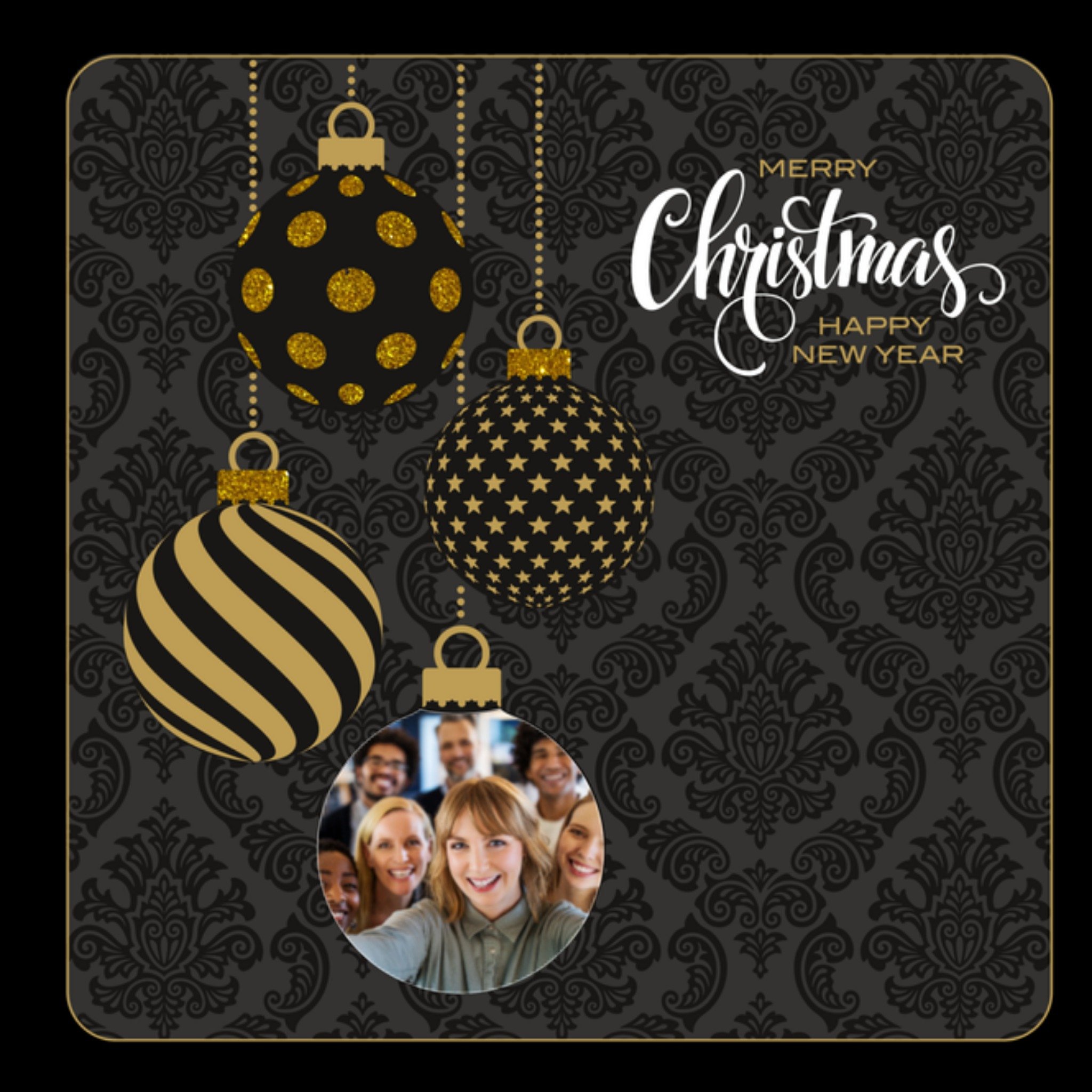 Kerstkaart Kerstbal Paperclip