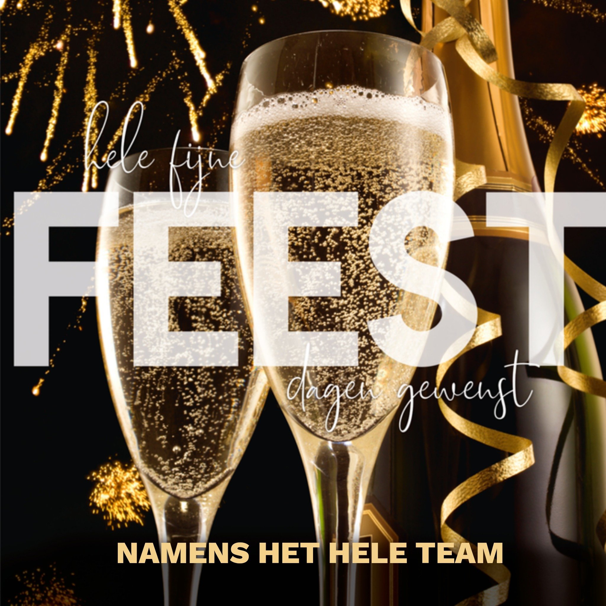 Kerstkaart Champagne Paperclip