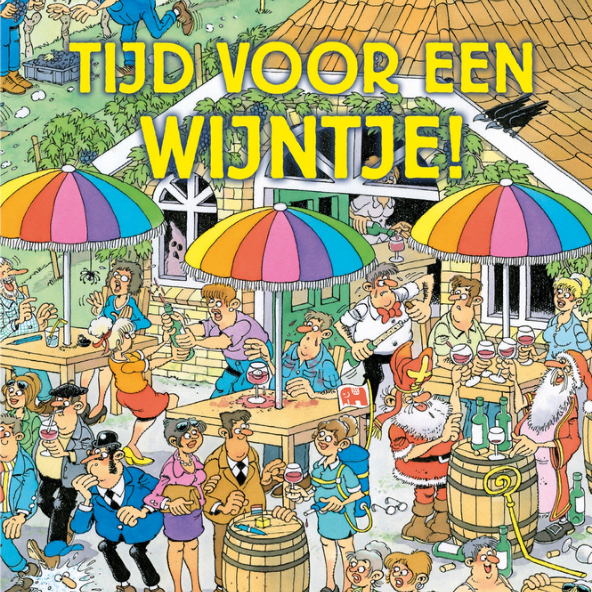 Denken aan kaart Tijd voor een wijntje! Vierkante Kaart Jan van Haasteren