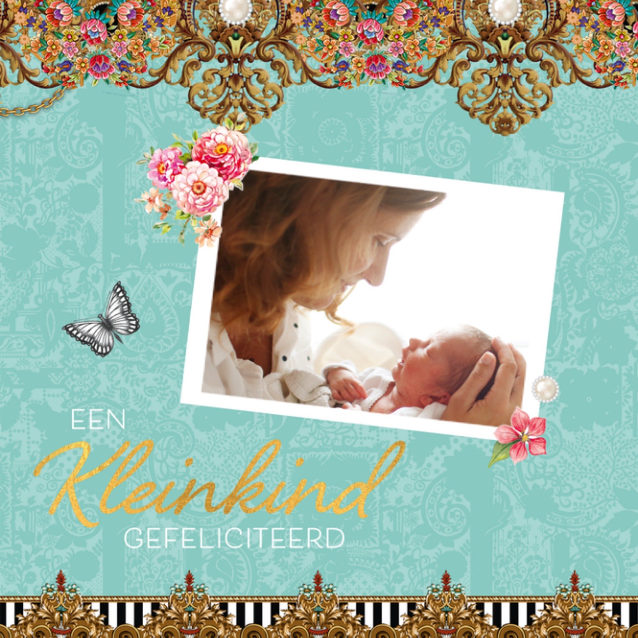 Geboortekaart Kleinkind Vierkante Kaart Melli Mello