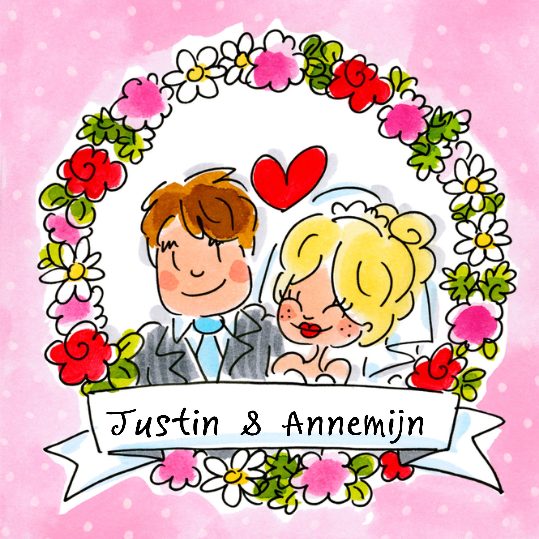 Huwelijkskaart met naam Vierkante Kaart Blond Amsterdam