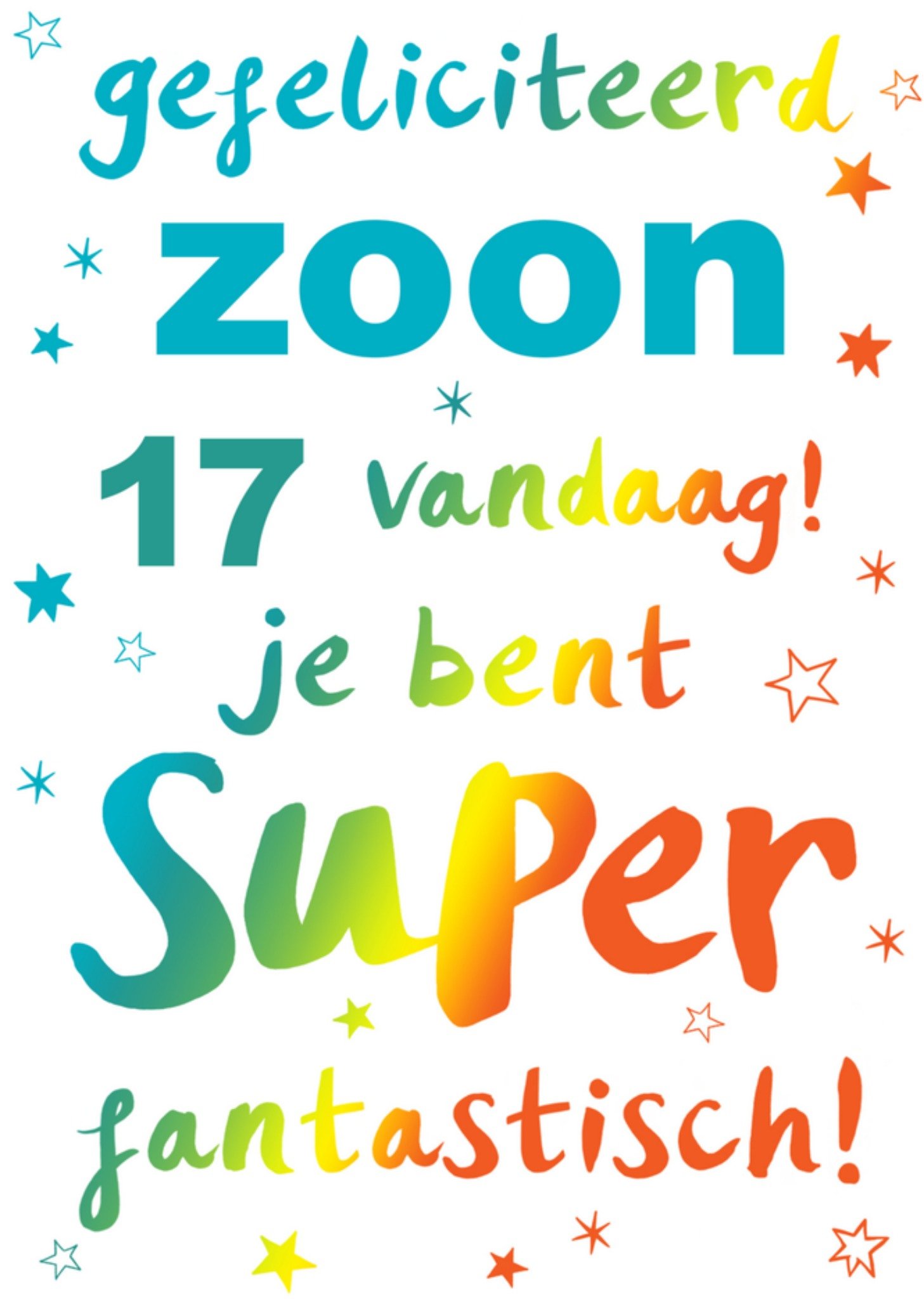 Verjaardagskaart zoon 17 jaar Kaart Paperlink