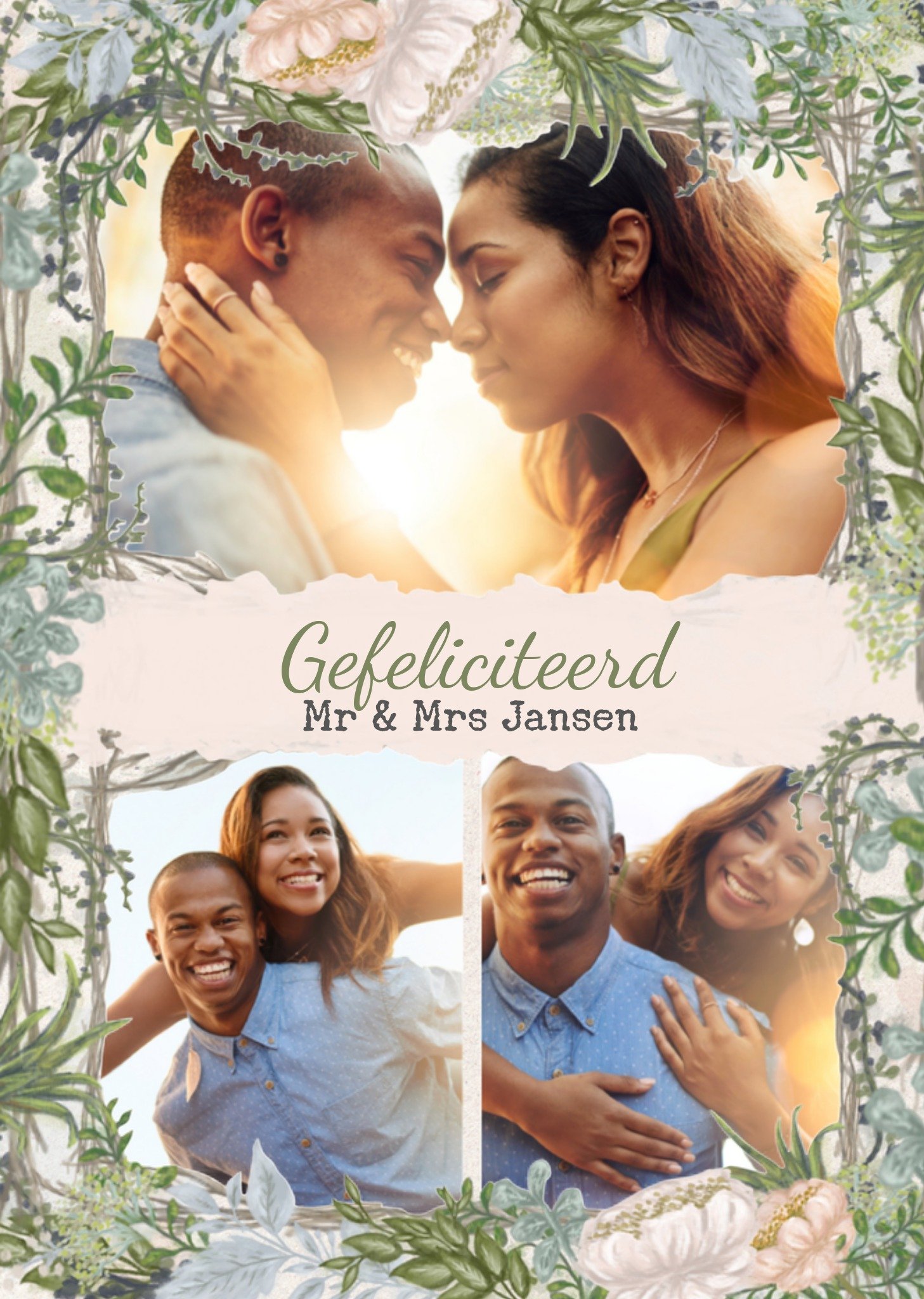 Huwelijkskaart met naam en foto Greetz