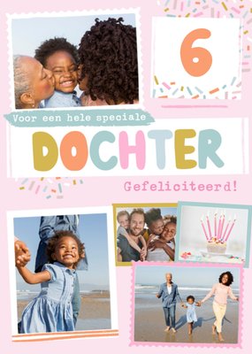 Voor Een Hele Speciale Dochter Collage 6e Verjaardag Kaart