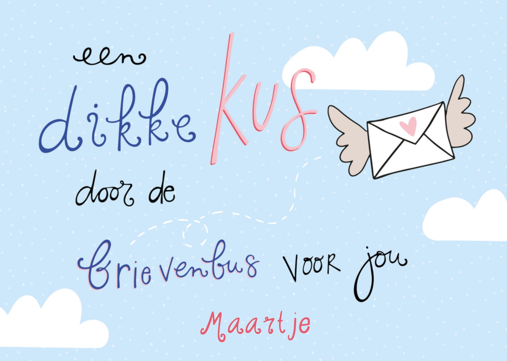 Zomaar kaart Brievenbus kus Kaart Funny Side Up