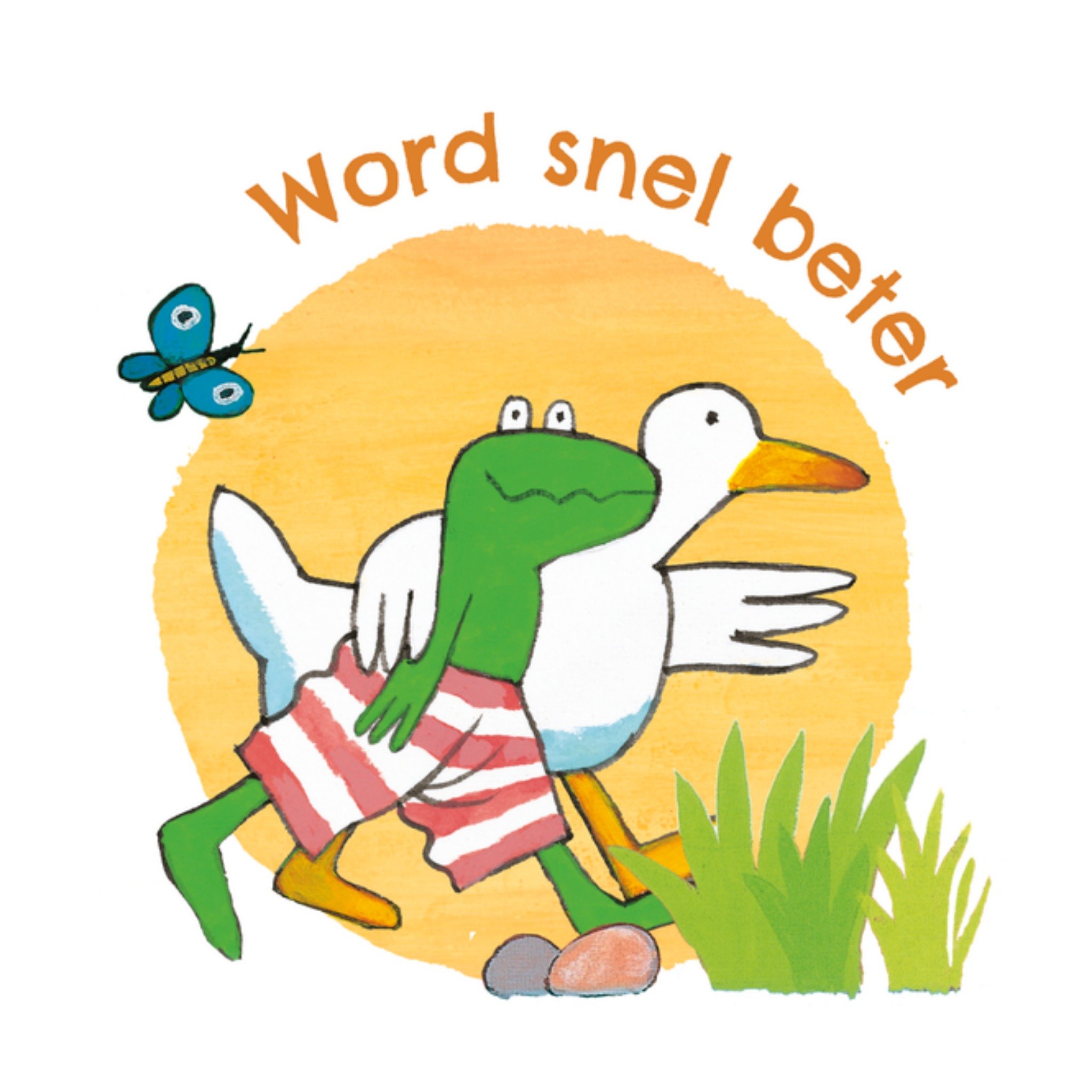 Beterschapskaart Word snel beter Vierkante Kaart Kikker