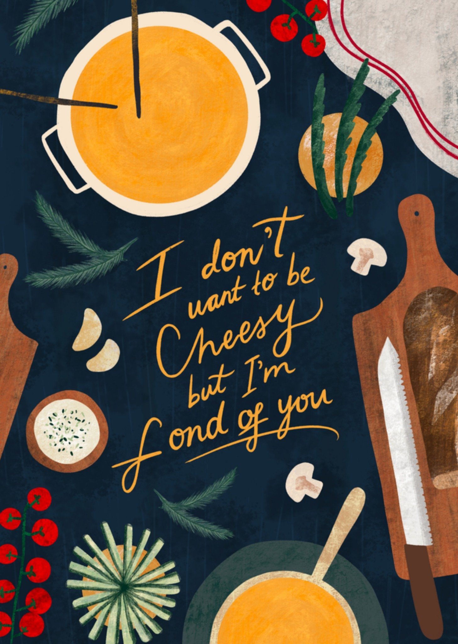 Valentijnskaart fondue cheesy Greetz