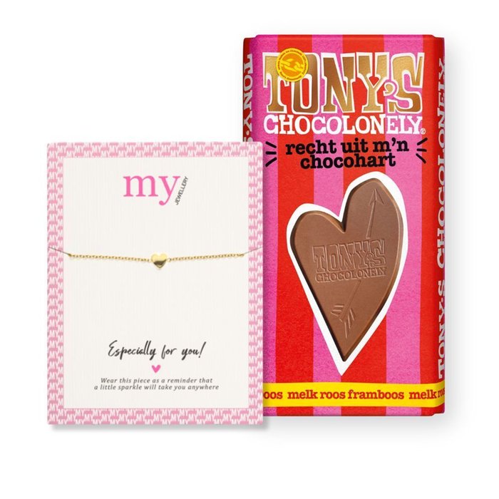 Tony's Chocolonely | Melkchocolade roos-flamboos | My Jewellery 