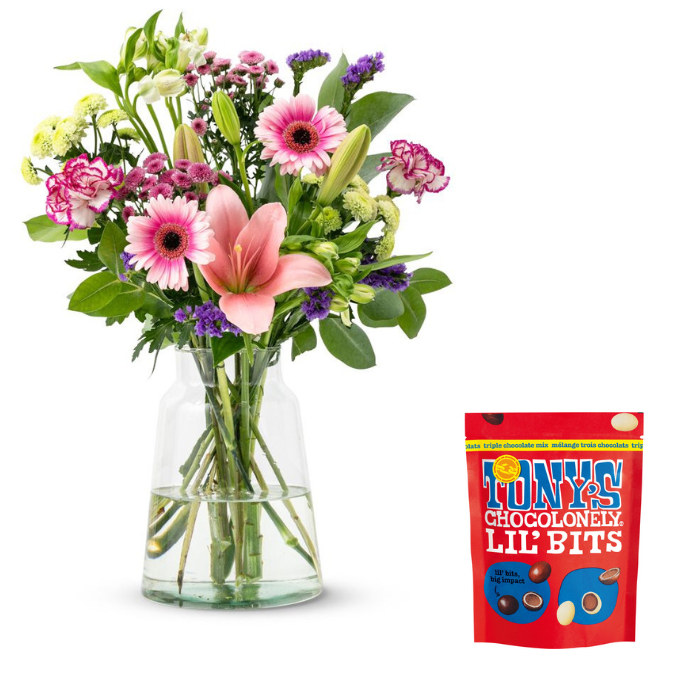 Boeket Bloemenfantasie | Tony Chocolonely LIL'BITS | 120g