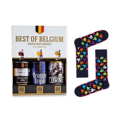 Best of Belgium bierpakket 3x 33cl | Happy socks 41-46