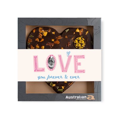 Australian Hart | Pure chocolade | Liefde met eigen foto | 220g