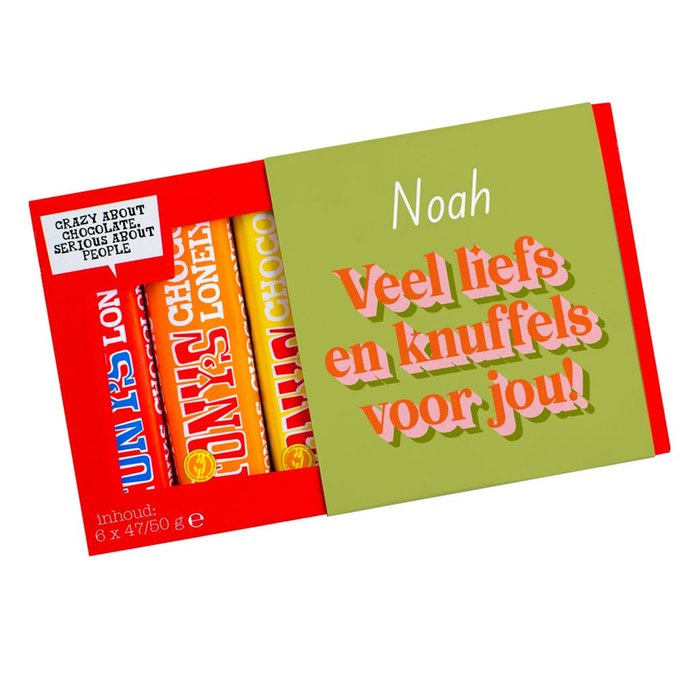 Tony’s Chocolonely | Proeverijtje | Veel liefs en knuffels met eigen naam | 300g