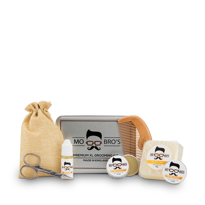 Mo Bros Beard Grooming Kit 8 piece Vanilla & Mango Kit
